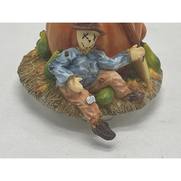S'Toppers Pumpkin and Scarecrow Candle Capper 4” Ceramic Fall - Picture 2 of 12